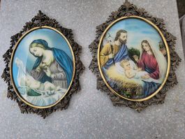 Zwei Heiligenbilder in schönem Rahmen