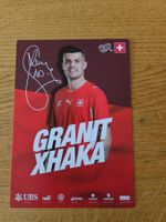 Carte signée Granit Xhaka, Schweiz Nati, football Suisse