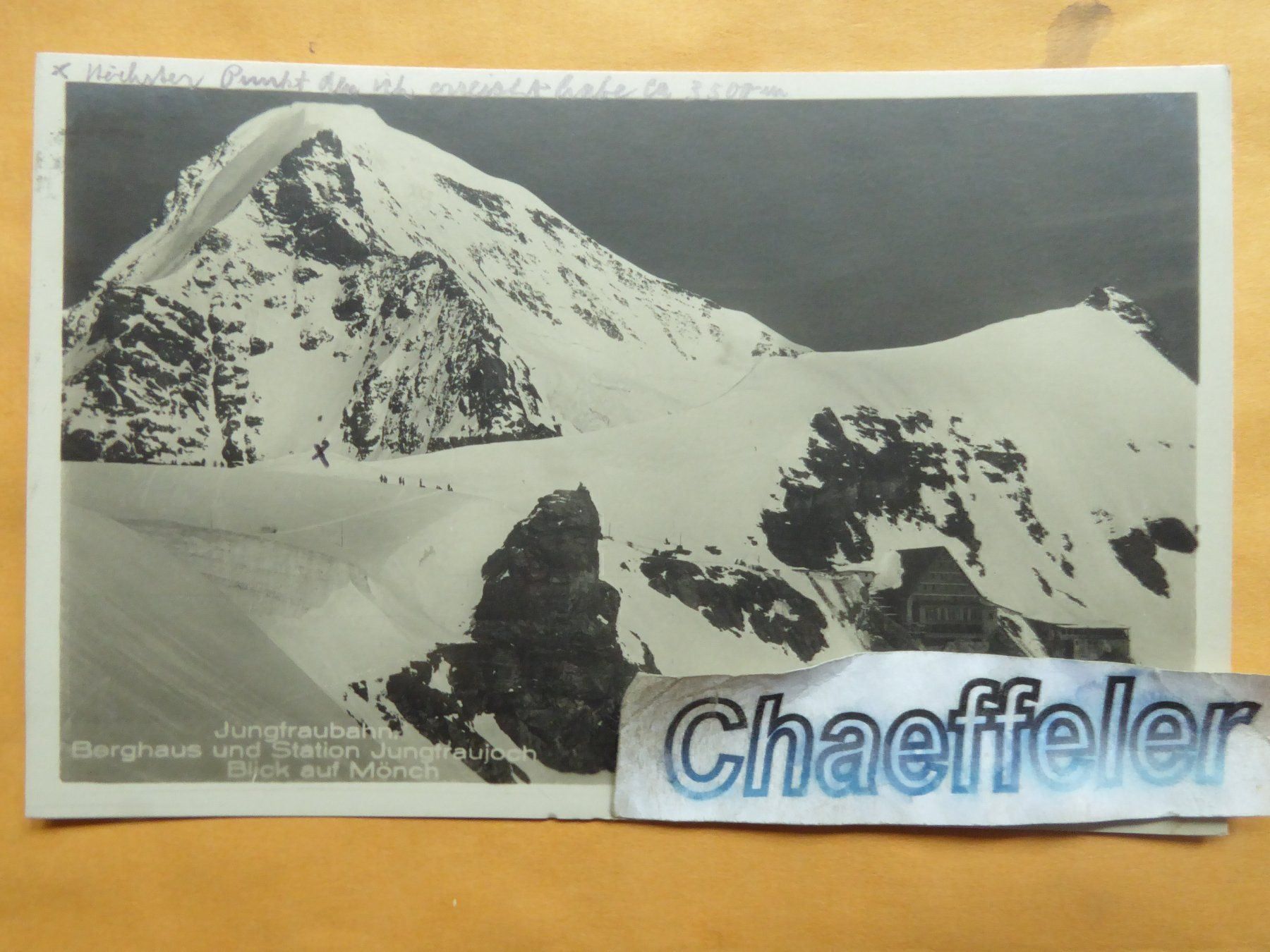 Cartoline postali: 1929 Jungfraubahn, Berghaus und Station- – Usato da Zürich venduto da Chaeffeler