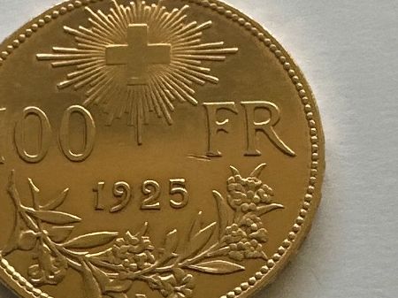 Alle Münzen: 100Fr. Vreneli,1925B, Original, unz + – Gebraucht aus Erlach von gubbe1 2