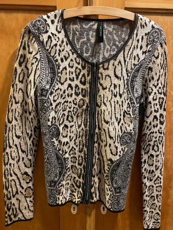 Damen Strickjacke Marc Cain Leo-Print, Gr. 38 ev. 40