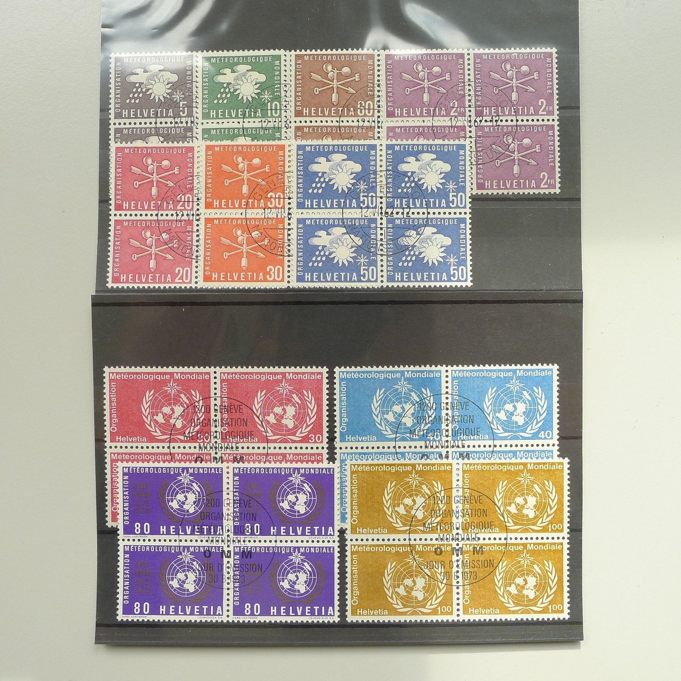 Alle Briefmarken: 1955-1976, gute Viererblock-Sammlung Ämter, Kat: 332.- – Gebraucht aus Sursee von Luzernerraute 2