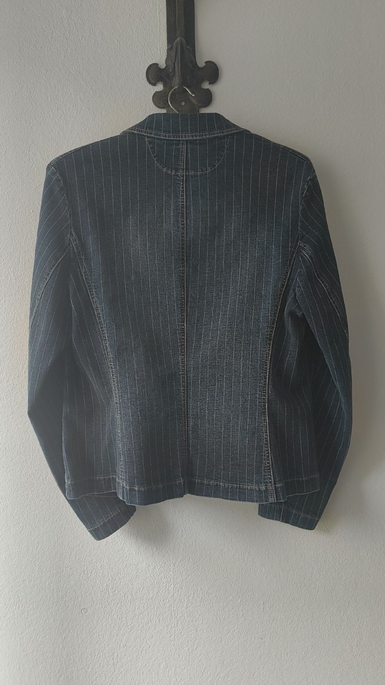 Jacken: gestreifter Jeans Damenjacke – Neu (gemäss Beschreibung) aus Basel von Adam-sapfel 1