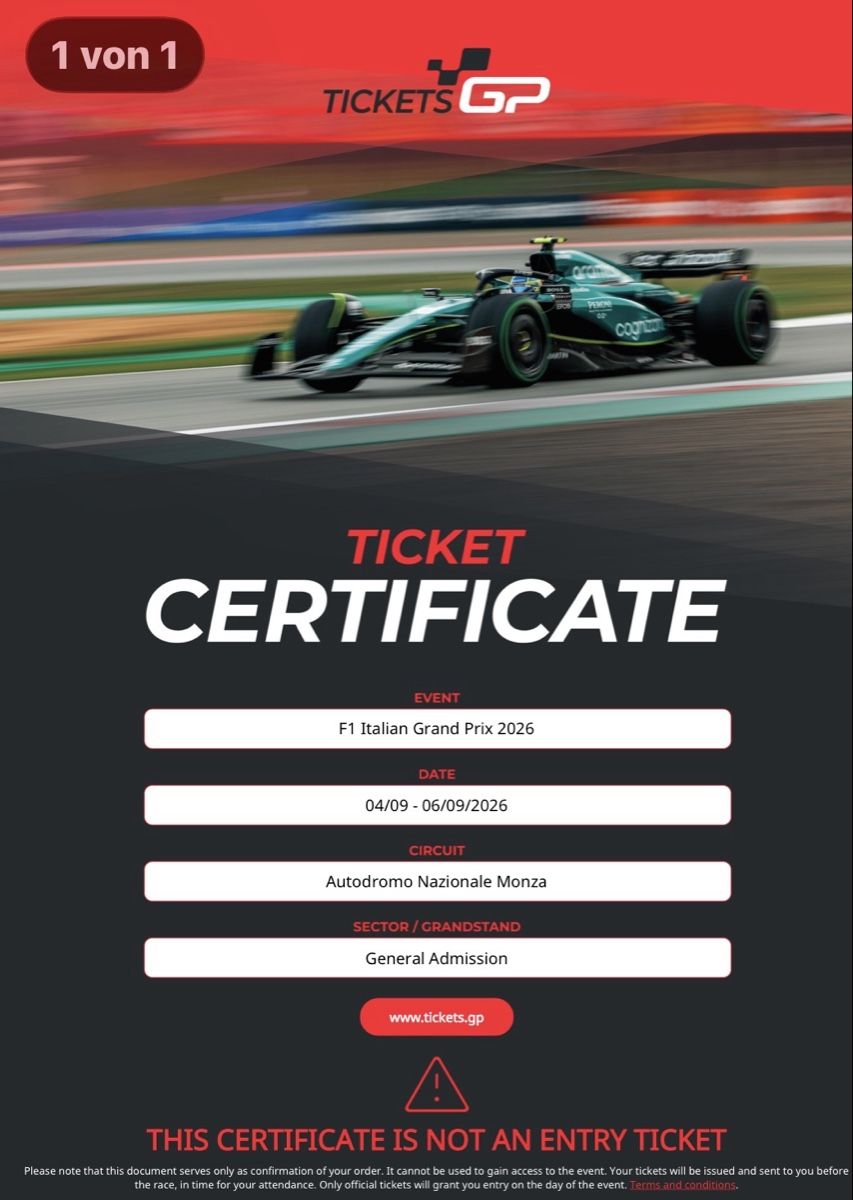 Tickets: F1 Ticket Monza 2026 – Neu und originalverpackt aus Grindelwald von ber_rtl8 1