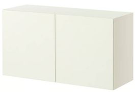 2 × IKEA BESTÅ Regal mit LAPPVIKEN-Türen in Weiss