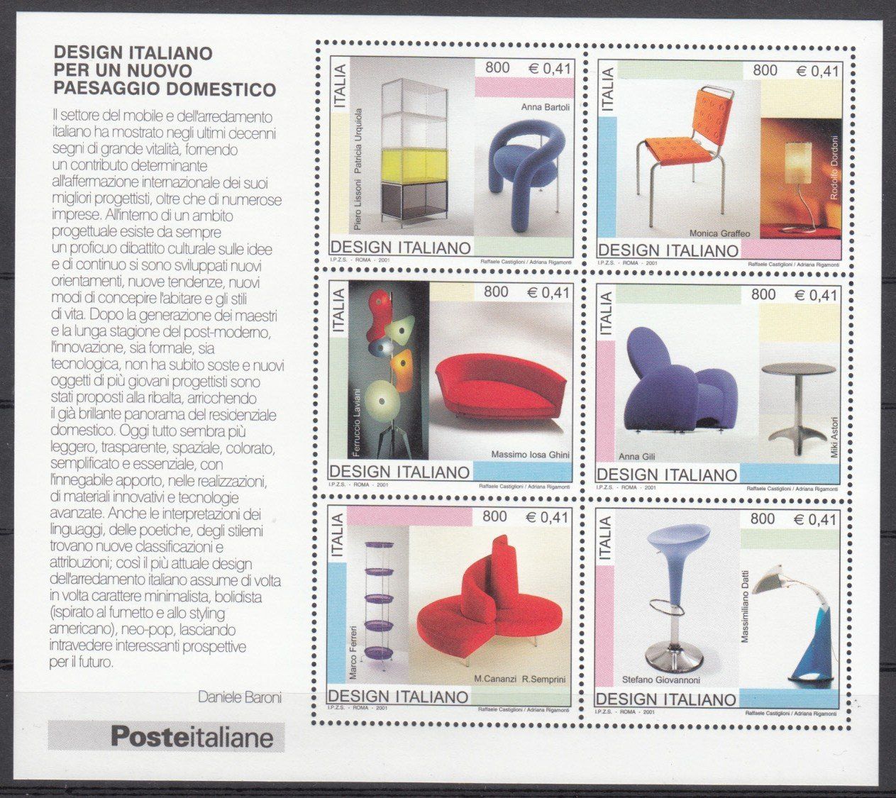 Tous les timbres: Italien 2001 postfrisch – D'occasion à Bürglen TG par StampGraf 3