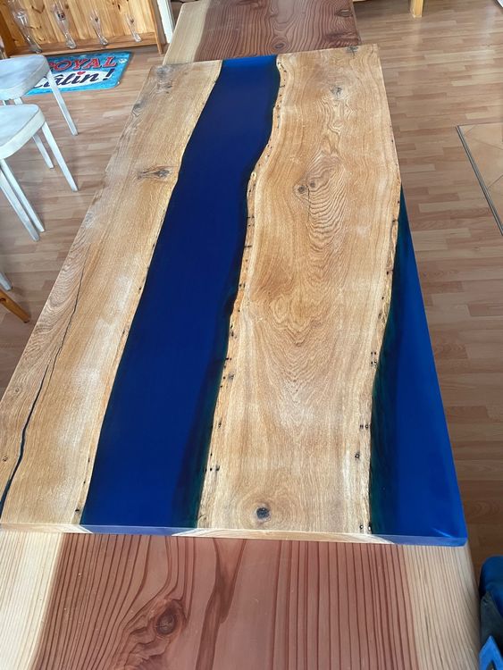 Plateau de table en résine Epoxy + chêne Kaufen auf Ricardo