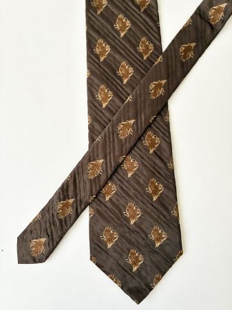 Vintage Seidenkrawatte PIERRE CARDIN, dunkles Braun