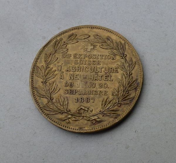 Medaglie: Medaille ++ EXPO Neuchatel 1887 – Usato da Walkringen venduto da Casablanca777