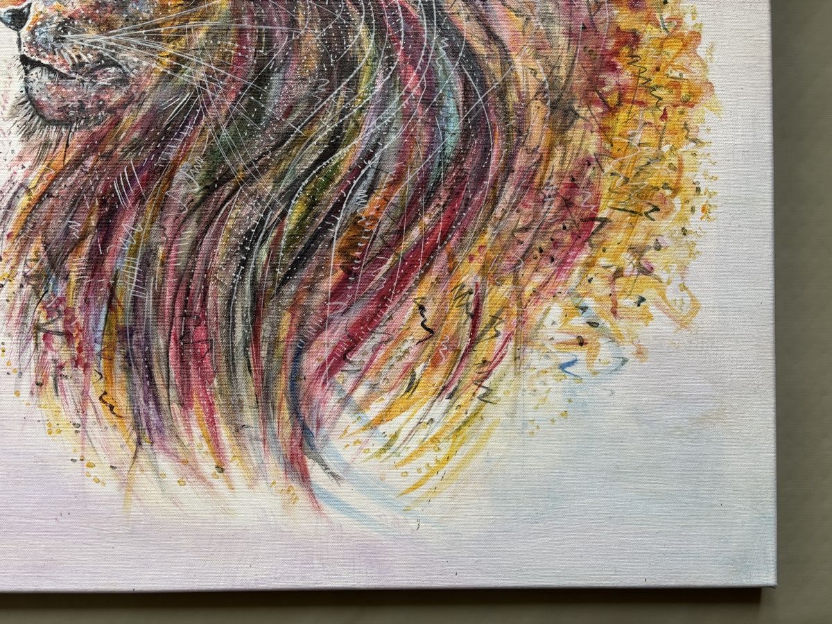 Dipinti: Abstraktes Löwen Gemälde, Unikat 68x68cm – Usato da Baden venduto da AlejandroA 5