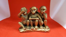 Goldene Affen Weisheit Statue - Nichts sehen, hören,sagen