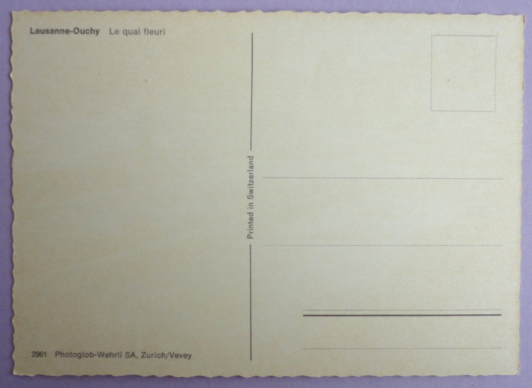 Cartoline postali: Lausanne-Ouchy, Le Quai fleuri – Usato da Fétigny venduto da Billy2miny 1