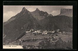 AK Gruyère, Teilansicht mit Bergen