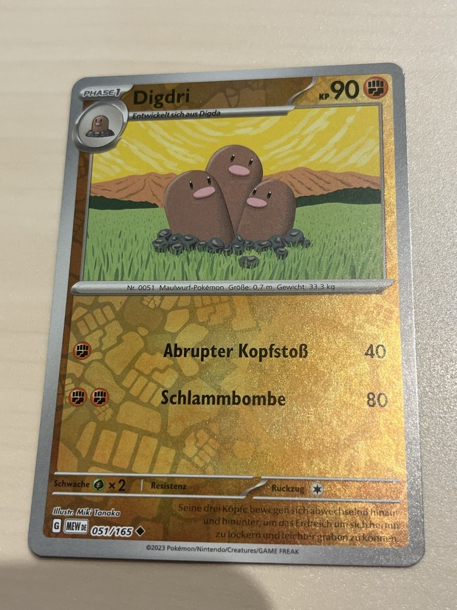 Pokémon Carte collezionabili: Digdri MEW 051 Reverse Holo – Nuovo (secondo la descrizione) da Aarburg venduto da Barnetta07