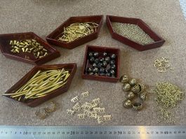 Grosses Schmuck Bastelset Gold Perlen Fimo Edelstahl