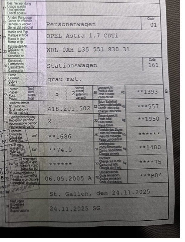 Opel Autos: Opel Astra 1,7 CDTI – Gebraucht aus Bözberg von Fabian0111 6