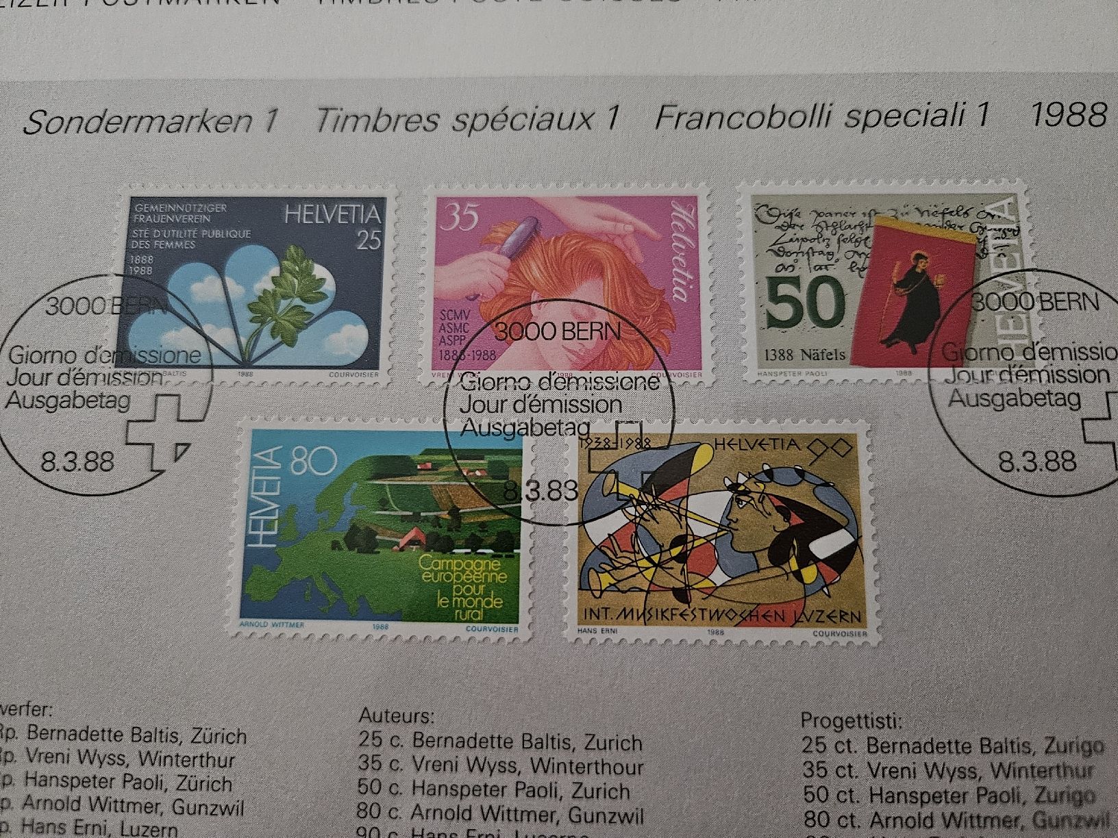 Tutti i francobolli: Schweizer Postmarken Helvetia Sondermarken – Nuovo e nell'imballaggio originale da Chur venduto da Kohla1980 1