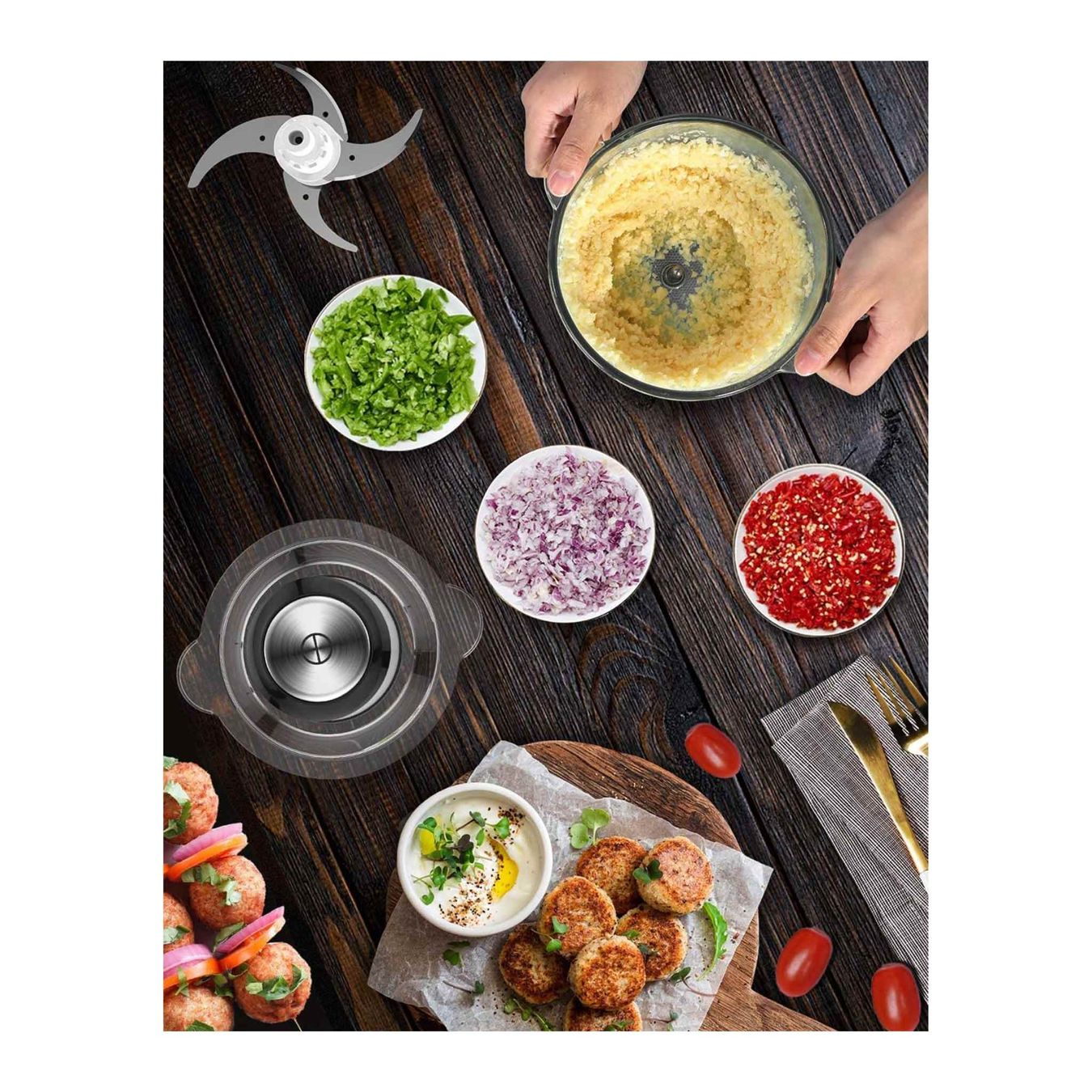 Elettrodomestici da cucina: 500W 2L Fleischwolf Elektrischer Zerkleinerer Mixer – Nuovo e nell'imballaggio originale da Rorbas venduto da Alitrend 1