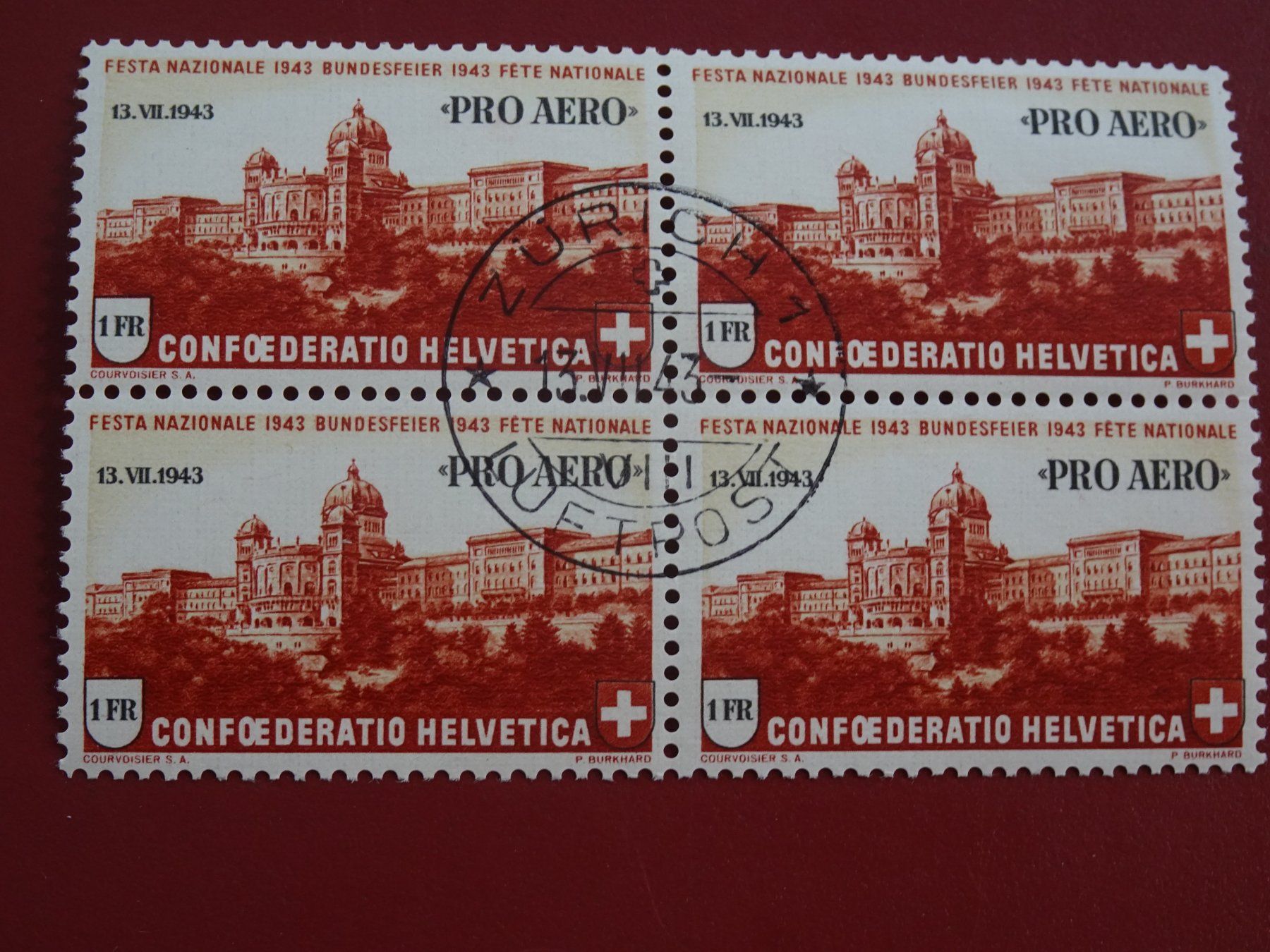 Tutti i francobolli: ET 13.VII.43 ERSTTAG STEMPEL, FLUGPOST – Usato da Eschenbach SG venduto da eDaisy 1