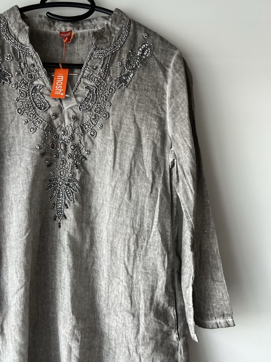 Tuniche: Moshi Tunika Gr. S, grau, neu, leichte Longbluse – Nuovo e nell'imballaggio originale da Langenthal venduto da ivet7 1