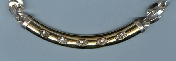 Catenine: Silberkette 925 mit 5 Glasteinen – Usato da Chur venduto da omonia 1