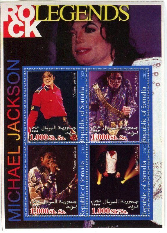 Tutti i francobolli: Block "Michael Jackson". Somalia – Nuovo e nell'imballaggio originale da Basel venduto da Butsch5