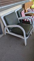 Vintage Garten-Lounge-Set, Rattansessel, 2-teilig.