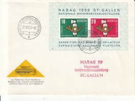 SBK W38 auf Brief mit Sonderstempel A. 829 Nabag St. Gallen