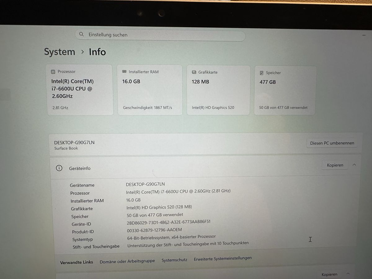 Microsoft Notebooks: SURFACE – Gebraucht aus Gränichen von Hulk80 3