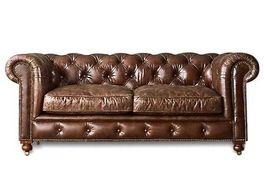 Chesterfield-Sofa aus vollnarbigem Leder 2-Sitzer