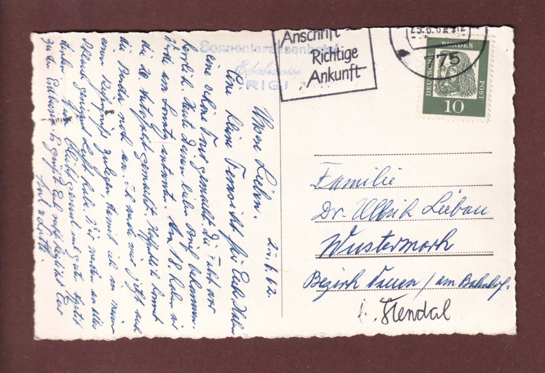 Ansichtskarten: Gruss vom RIGI - 6 Bilder - 1962 – Gebraucht aus Pully von nicecards 1