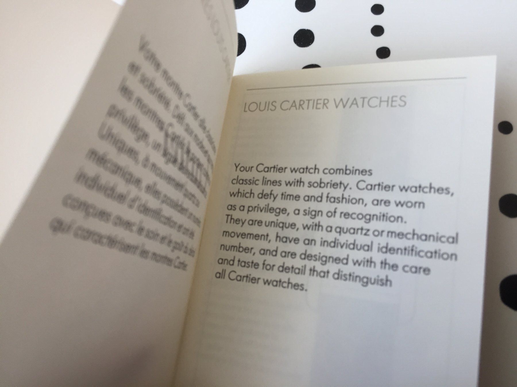 Documenti: CARTIER ORIGINAL - OPERATING INSTRUCTIONS - LOUIS DE CARTIER – Nuovo (secondo la descrizione) da Epalinges venduto da dream-watch 1