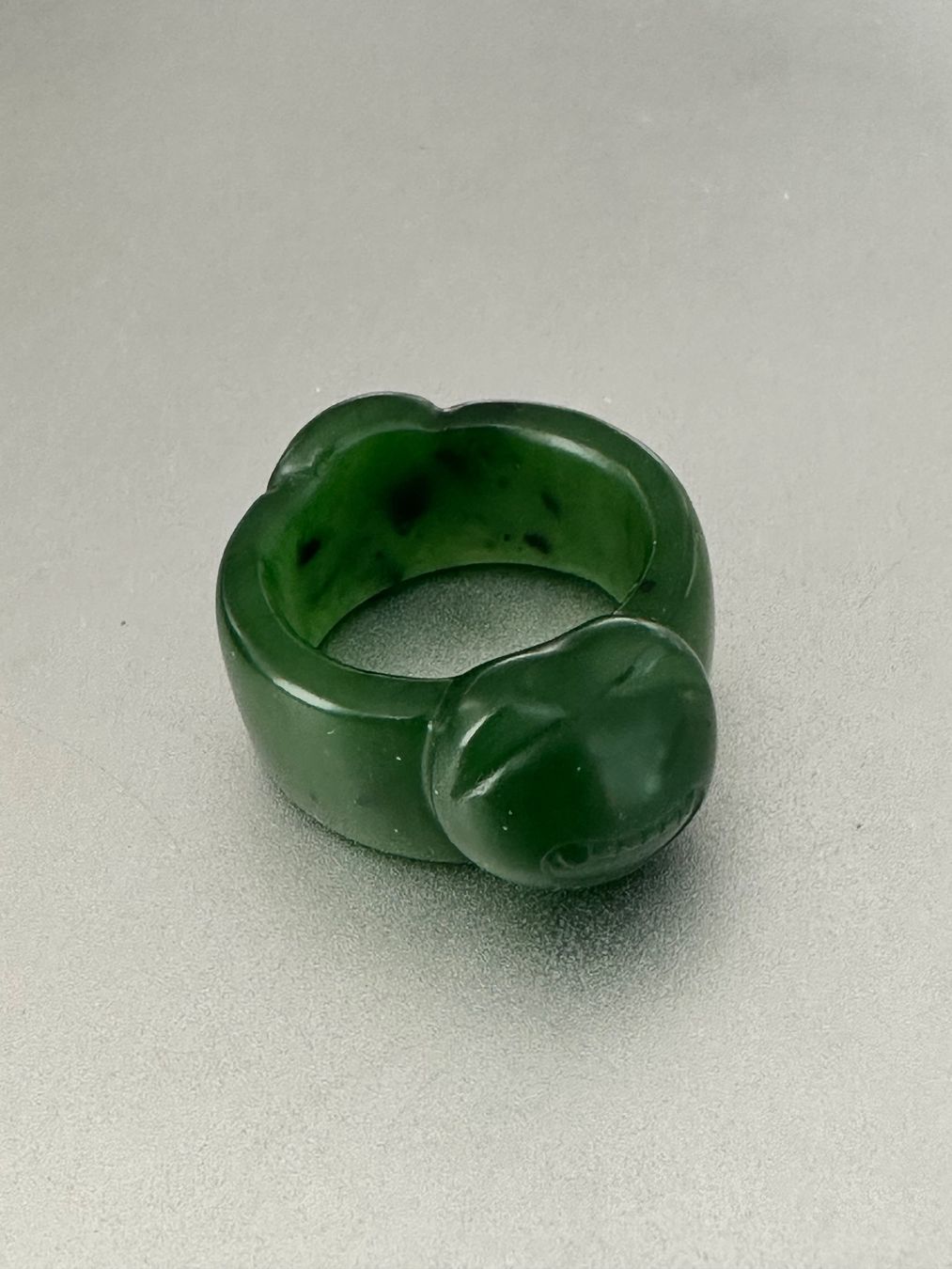 Anelli: Wunderschöner Katzenring aus grünem Jade – Usato da Onex venduto da Joliechose6