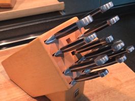 Messerblock Holz mit 10 Qualitätsmesser von "Güde-Messer"