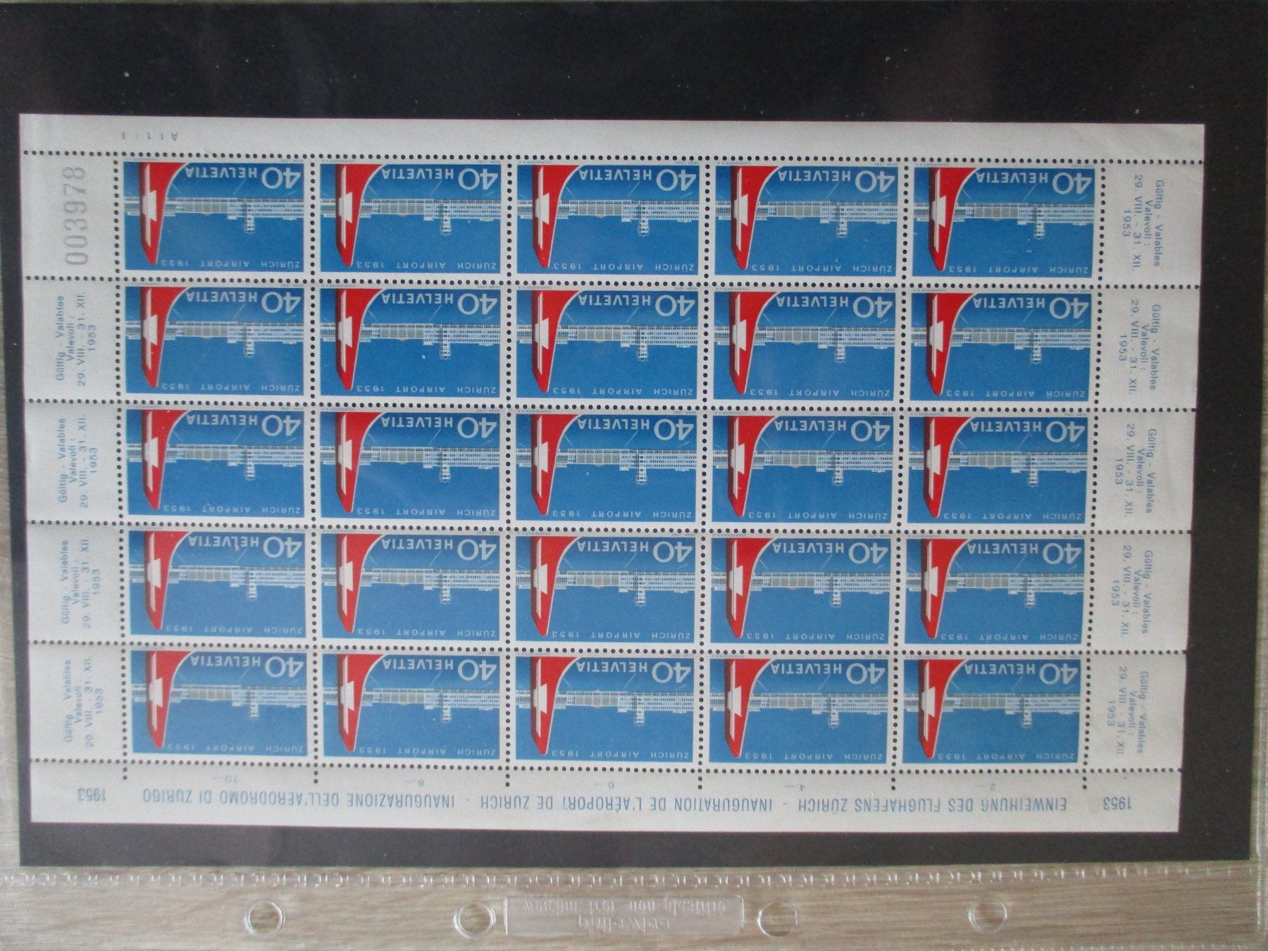 Tutti i francobolli: CH n° 313 feuille complète neuve** (225.-- – Usato da Boécourt venduto da Denteles66