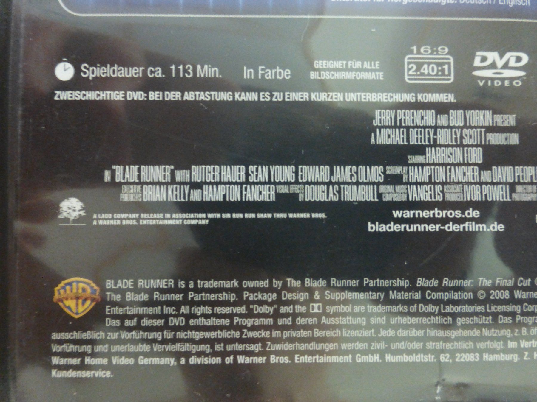 Alle DVDs: Blade Runner Final Cut Sci Fi Ridley Scott DVD – Gebraucht aus Zumikon von psisound 3