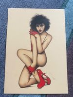 Pinup, signierte Original Zeichnung