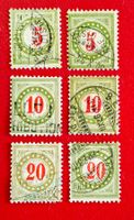 PORTO 6 VERSCHIEDENE AUS 1883 -1908 GESTEMPELT