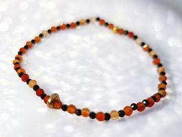 Armband Karneol, Turmalin & Bronze
