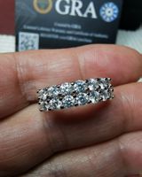 Bague argent avec diamant de moissanite de 1,4 ct certifié