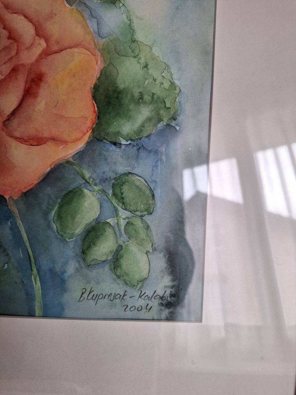 Poster & Bilder: Romantisches Rosenbild gemalt, signiert – Gebraucht aus Winterthur von Goldpipau 1