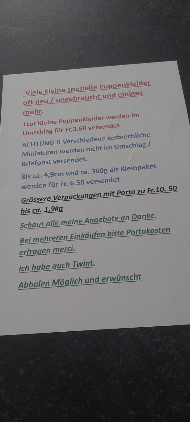 Puppenhäuser & -möbel: Kleine Puppenkleidchen etc.  – Neu (gemäss Beschreibung) aus Muri AG von nindo1 6