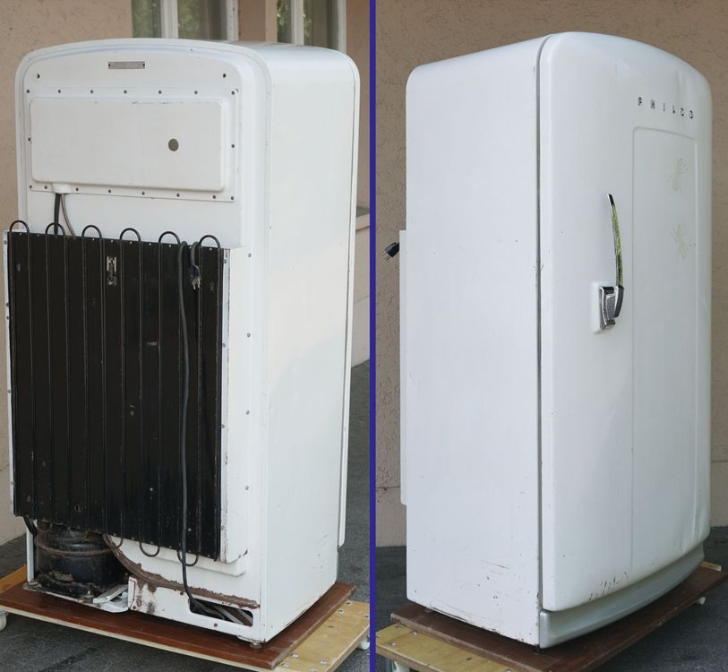 Vektor Banner Mit Realistischem 3D Retro Vintage Kühlschrank, Glänzend
