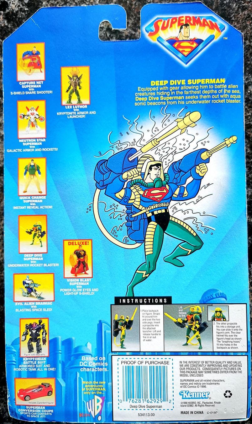 Hasbro Statuette: Superman Deep Dive 1996 Vintage Action Figur DC Hasbro – Nuovo e nell'imballaggio originale da Rorschach venduto da Actionvintage789 1