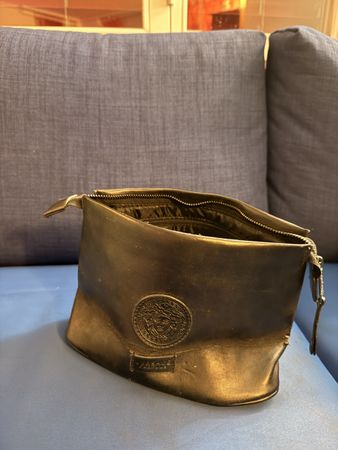 Kosmetiktasche Versace Leder schwarz Neuwertig