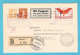 Chargé Flugpostbrief 3.X.25 mit Mischfrankatur. Ab Fr.1!