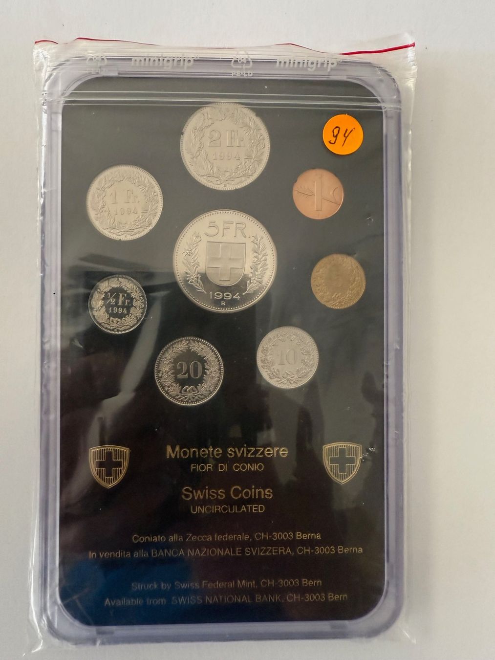 Toutes les monnaies: Münzsatz 1994 – Neuf avec emballage d'origine à Winznau par Puha2001