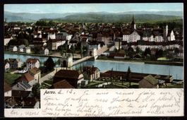 Aarau - Stadtansicht - Kettenbrücke  1906