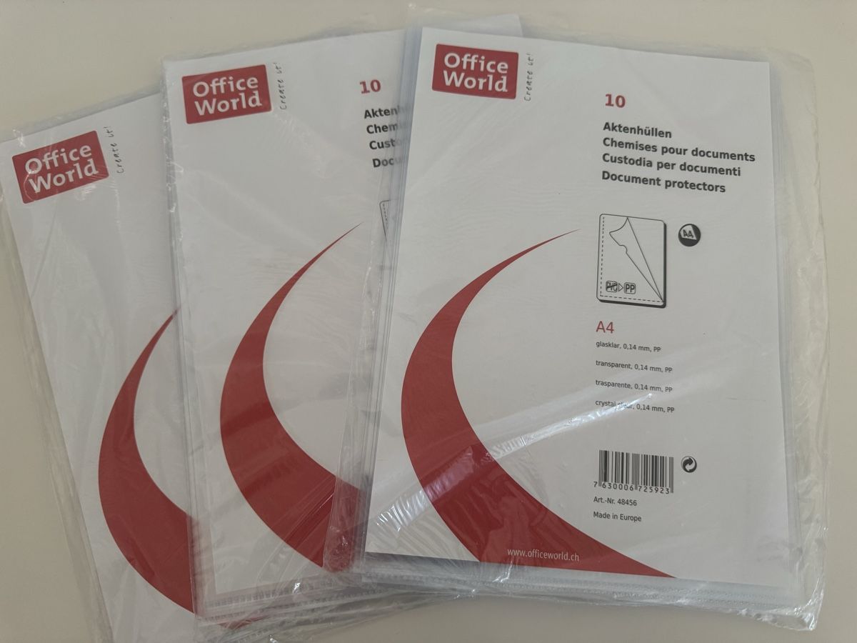 Buste & buste per spedizione: Aktenhüllen A4 rot und weiss PP – Nuovo e nell'imballaggio originale da Ettingen venduto da sweety1503 3