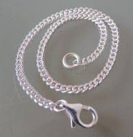 Rhodinierte Silber 925 Panzer Armband 20,5 cm / 2,5 mm